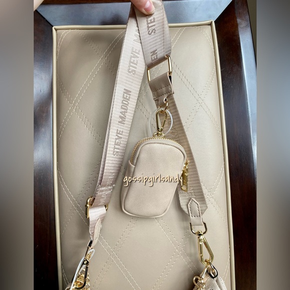 Steve Madden Tan Btamela Rhinestone Crossbody Handbag - Picture 5 of 12